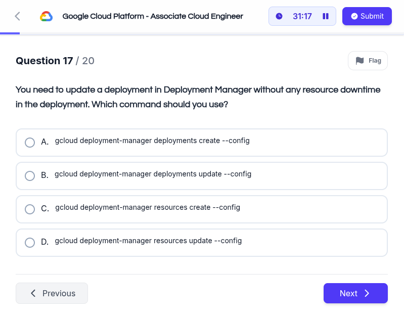 MockingOwl practice test interface
